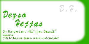 dezso hejjas business card